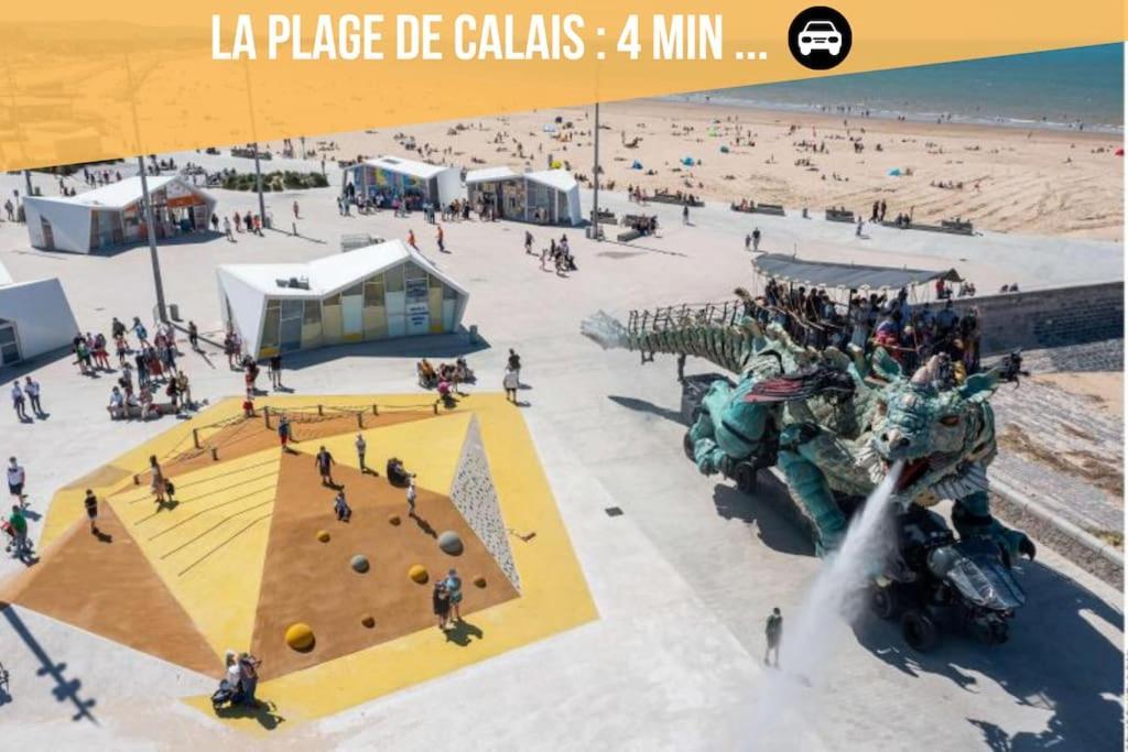 Le Clemenceau Appart-Calais Nord-Balcon-Plage Exteriör bild