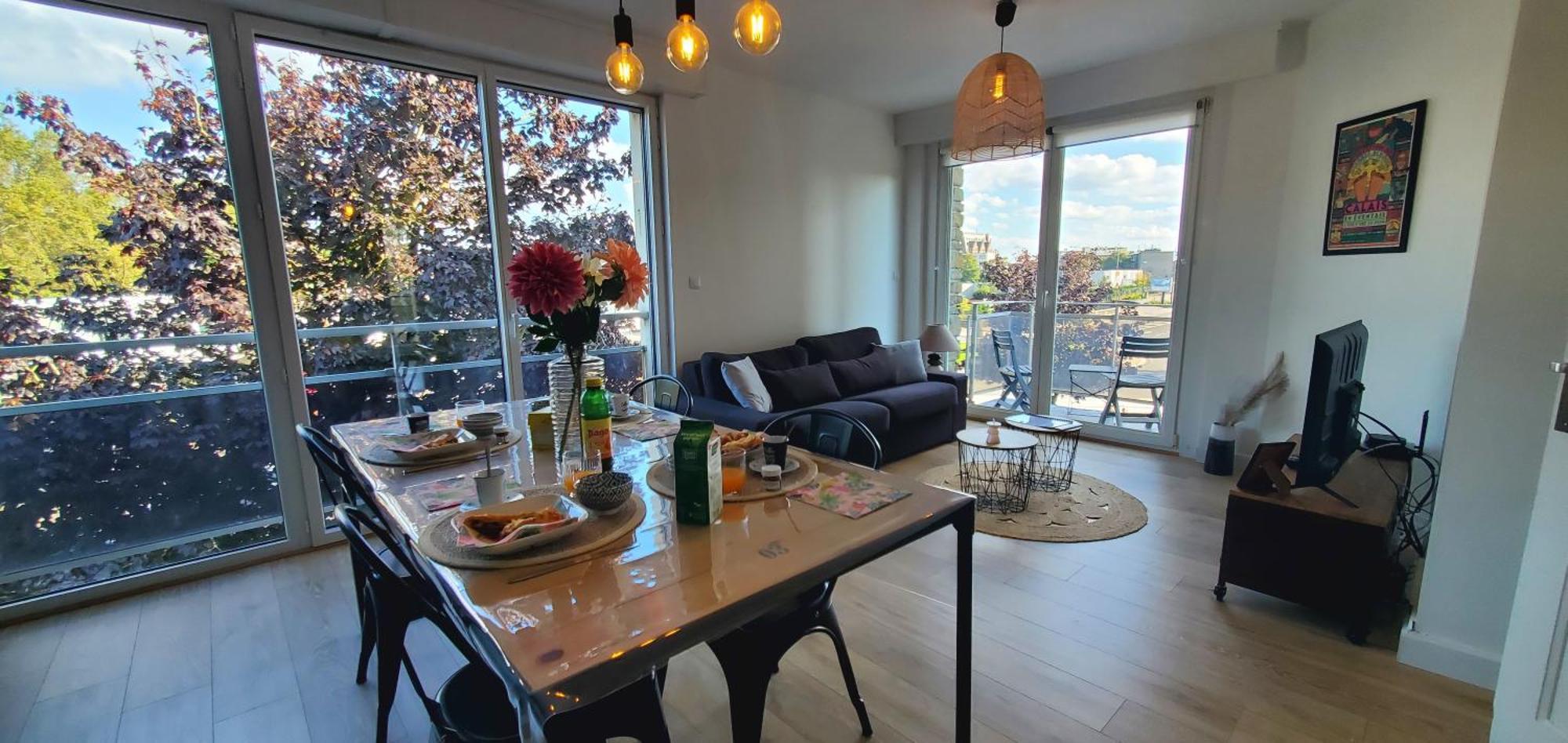 Le Clemenceau Appart-Calais Nord-Balcon-Plage Exteriör bild